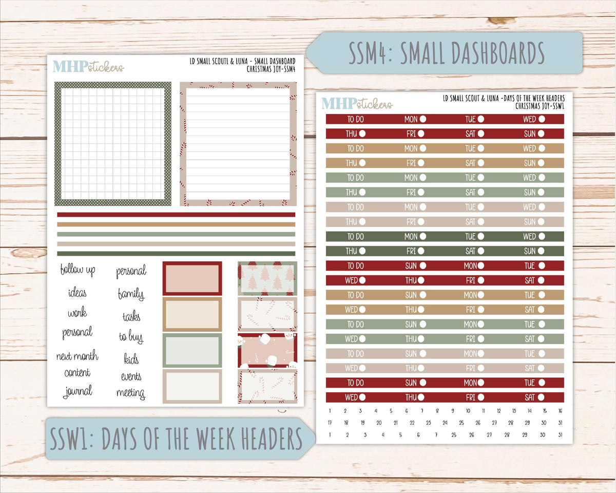 DECEMBER 2026 Stickers for the Small Scout Planner. For Laurel Denise Planners. "Christmas Joy" || SS