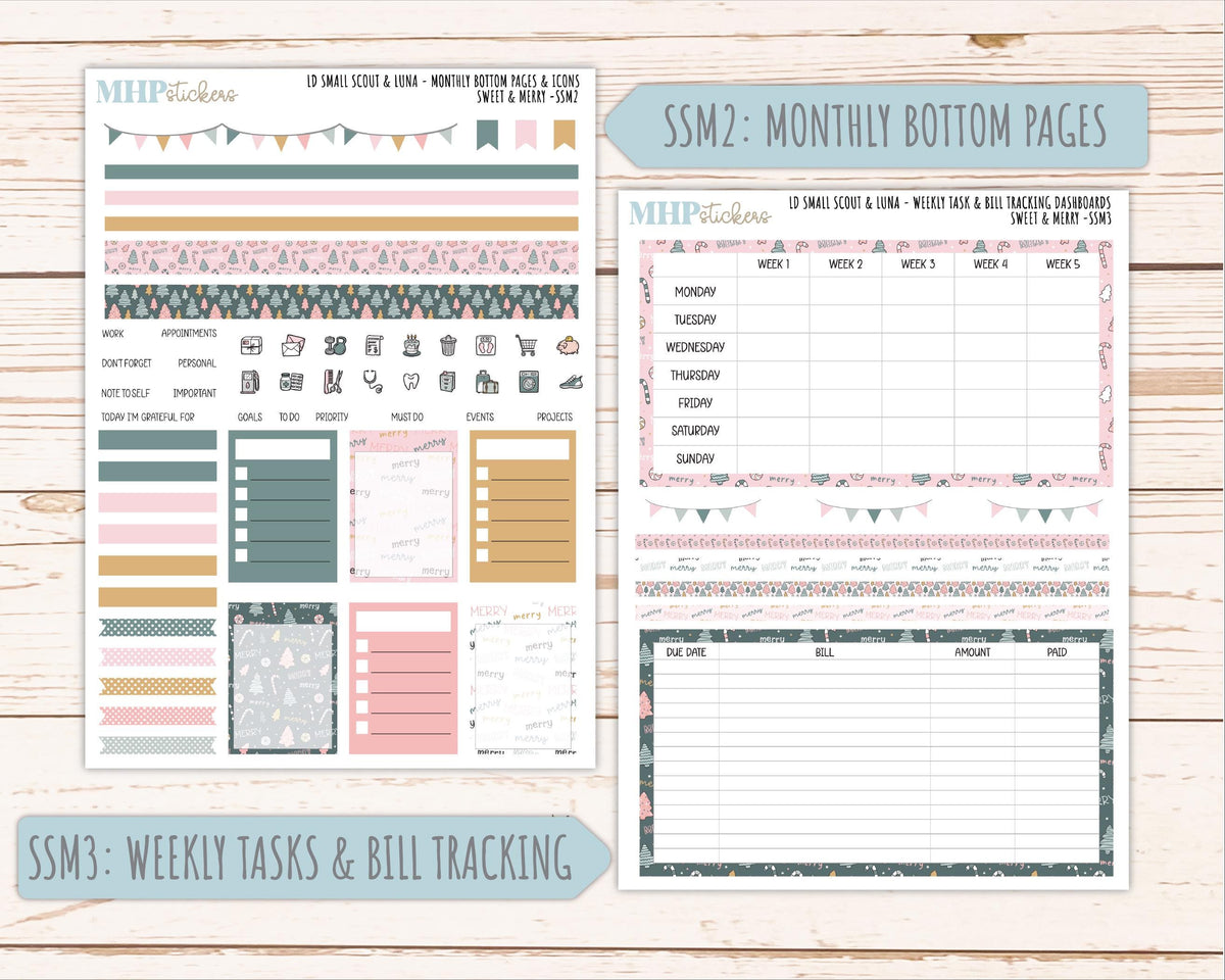 DECEMBER 2026 Stickers for the Small Scout Planner. For Laurel Denise Planners. "Sweet & Merry" || SS