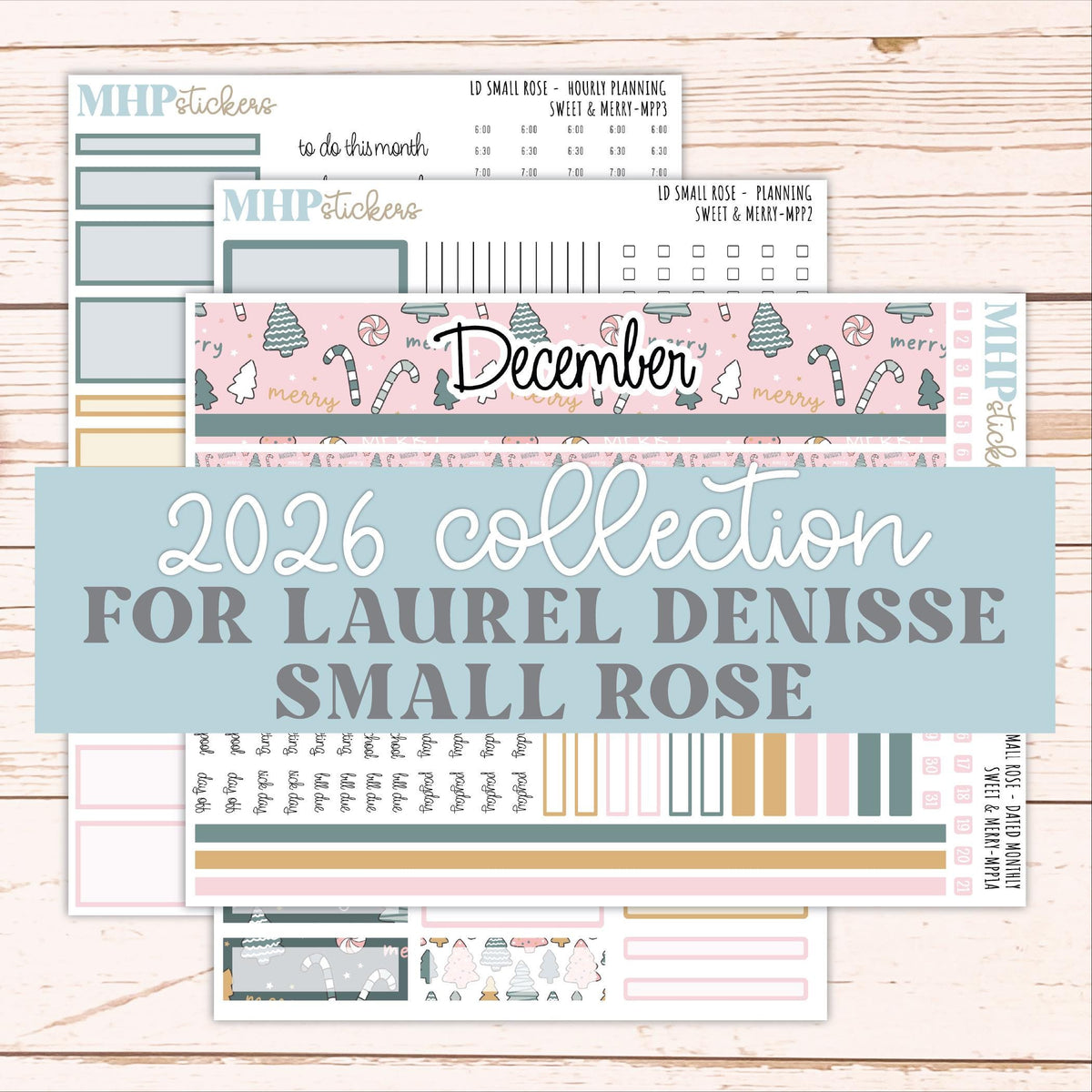 DECEMBER 2026 Stickers for The Small Rose Laurel Denise Planner. "Sweet & Merry" || MPP
