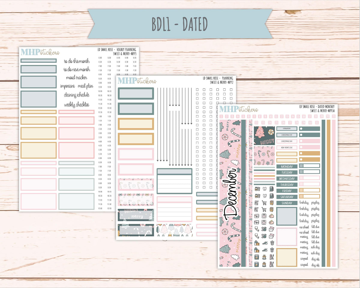 DECEMBER 2026 Stickers for The Small Rose Laurel Denise Planner. "Sweet & Merry" || MPP
