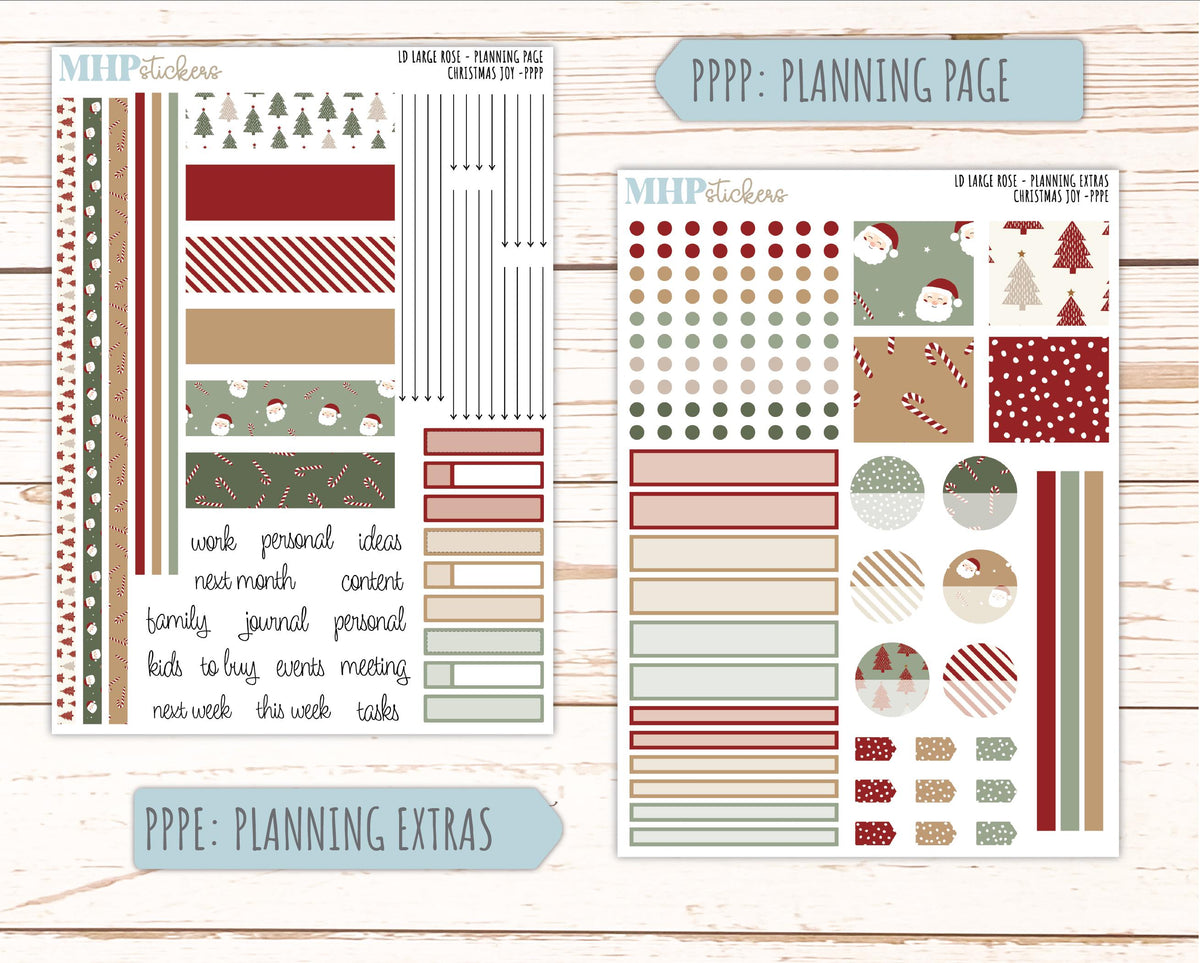 DECEMBER 2026 Stickers for the Large Rose Laurel Denise Planner. "Christmas Joy" || PP