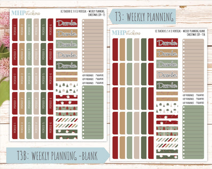 DECEMBER Stickers for EC Teacher Lesson Planner - Vertical Layout. 2026 Collection "Christmas Joy" || ECTV