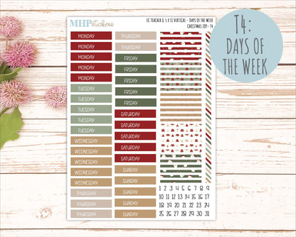 DECEMBER Stickers for EC Teacher Lesson Planner - Vertical Layout. 2026 Collection "Christmas Joy" || ECTV