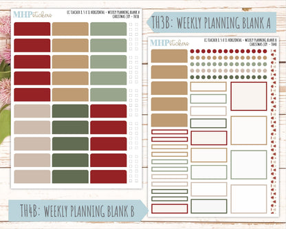 DECEMBER Stickers for EC Teacher Lesson Planner - Horizontal Layout. 2026 Collection "Christmas Joy" || ECTH