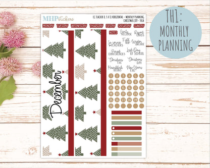 DECEMBER Stickers for EC Teacher Lesson Planner - Horizontal Layout. 2026 Collection "Christmas Joy" || ECTH