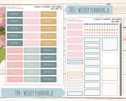 DECEMBER Stickers for EC Teacher Lesson Planner - Horizontal Layout. 2026 Collection "Sweet & Merry" || ECTH