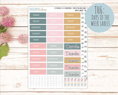 DECEMBER Stickers for EC Teacher Lesson Planner - Horizontal Layout. 2026 Collection "Sweet & Merry" || ECTH