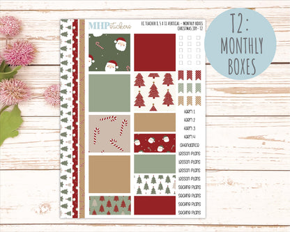DECEMBER Stickers for EC Teacher Lesson Planner - Vertical Layout. 2026 Collection "Christmas Joy" || ECTV