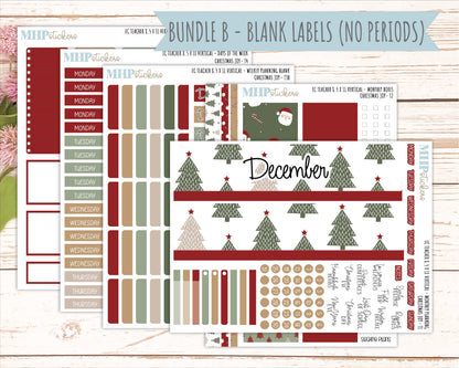 DECEMBER Stickers for EC Teacher Lesson Planner - Vertical Layout. 2026 Collection "Christmas Joy" || ECTV