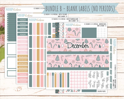 DECEMBER Stickers for EC Teacher Lesson Planner - Vertical Layout. 2026 Collection "Sweet & Merry" || ECTV