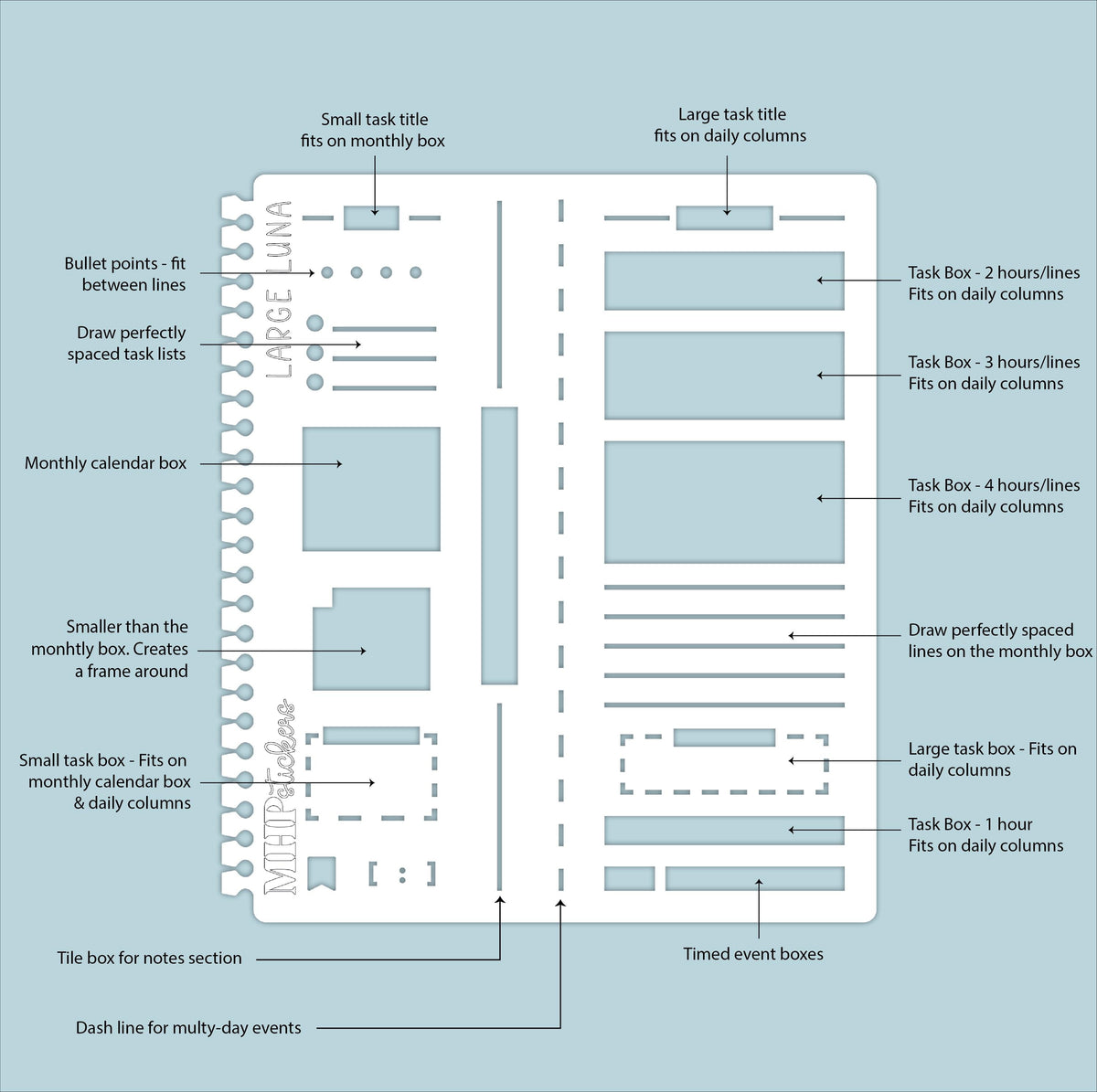 STENCIL for The Large Scout & Claire Planners. Laurel Denise Planners || STL