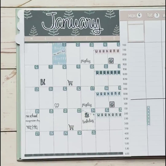 JANUARY 20265 Stickers for Small Nancy & Anne Laurel Denise Planners. (Formerly Mini Planner)  "January Frost"  || MN