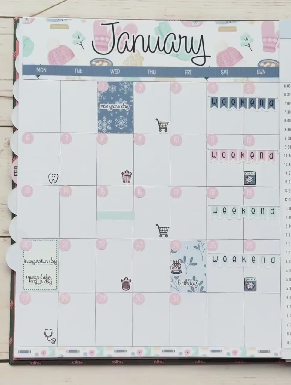 JUNE 2026 Stickers for Large Nancy, Anne, & Billie. Laurel Denise Planners.  "Summer Flowers"  || OG