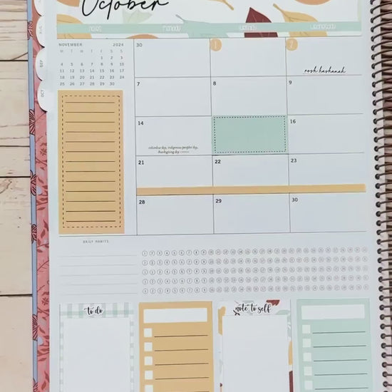 OCTOBER 2026 Stickers for the Large Scout,  Large Claire, and Large Luna Laurel Denise Planners "Fall Vibes"  || PT