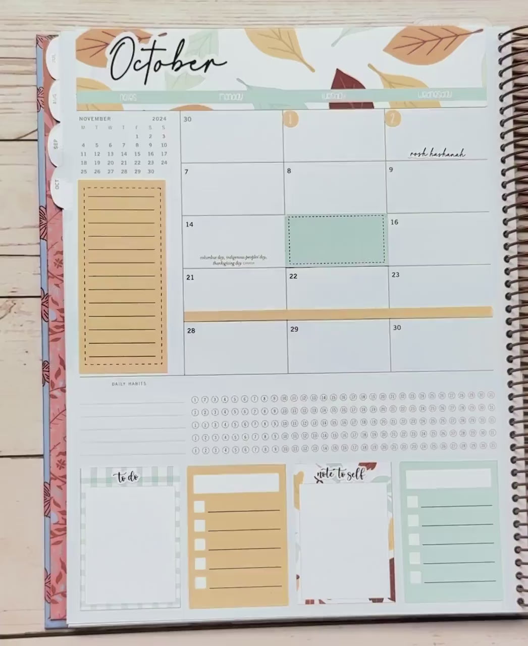 OCTOBER 2026 Stickers for the Large Scout,  Large Claire, and Large Luna Laurel Denise Planners "Fall Vibes"  || PT