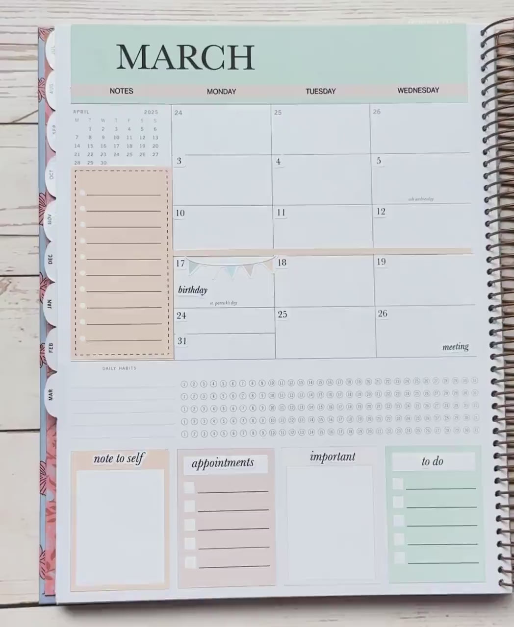 MAY Stickers for Laurel Denise Portrait Planners. Neutral Color  || PN