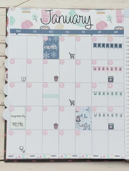 MAY 2026 Stickers for Large Nancy & Anne Planners for Laurel Denise Planners.  "Roses"  || OG