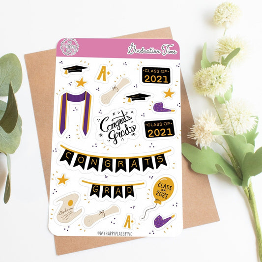 Class of 2021, Graduation Planner Stickers for Bullet Journal, College Planner and Scrapbooking || HO916-2021