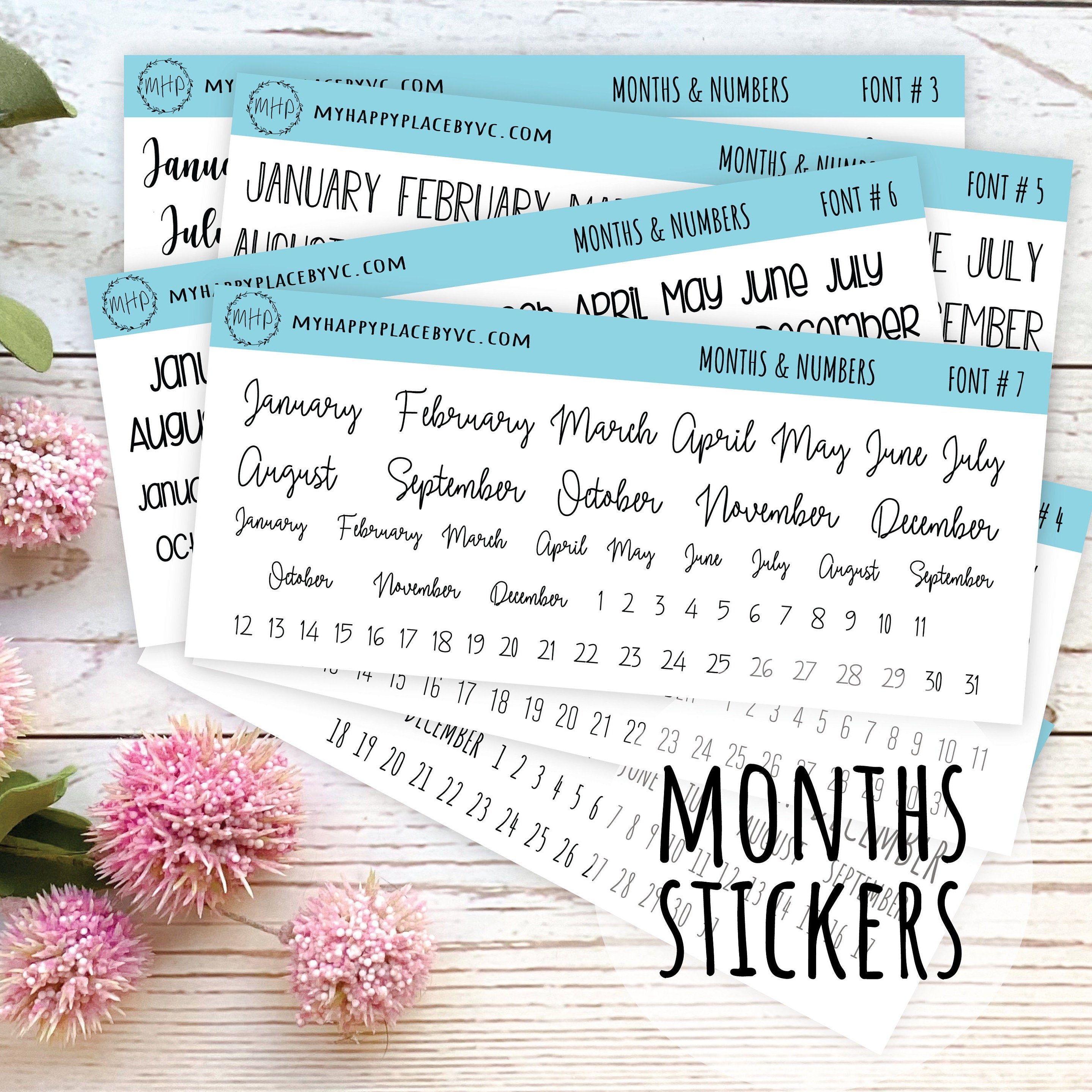 Month Code Sticker Months and Number Stickers for Planners, Organizers and Bullet Journal ...