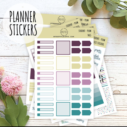 Planner Stickers | "PLUM" Collection | Add On Stickers for Planners, Organizers and Bullet Journals