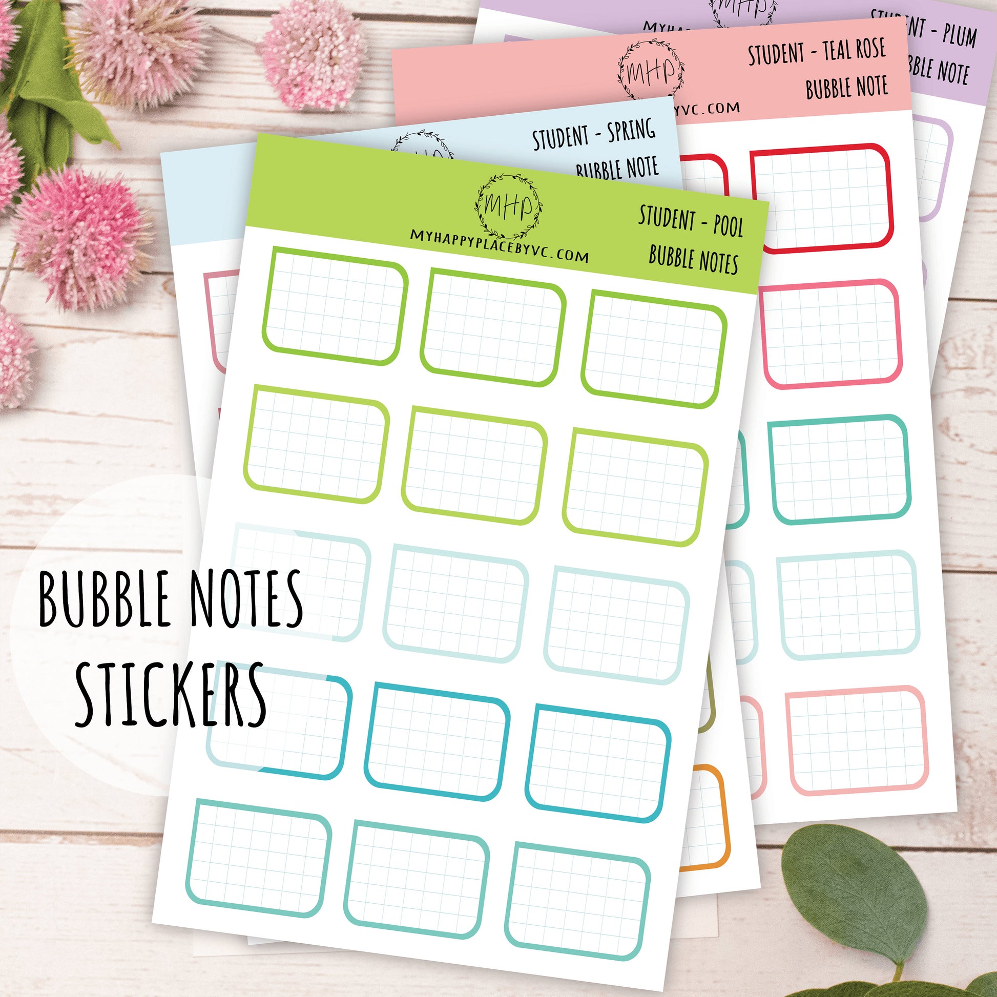 Bubble Notes Stickers for Planners and Bullet Journals || F714