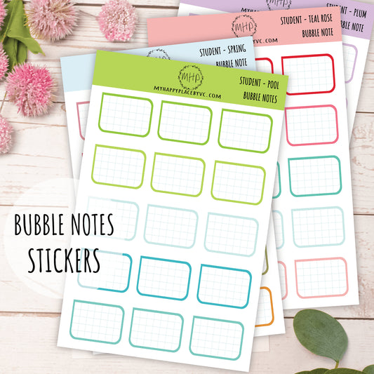 Bubble Notes Stickers for Planners and Bullet Journals || F714
