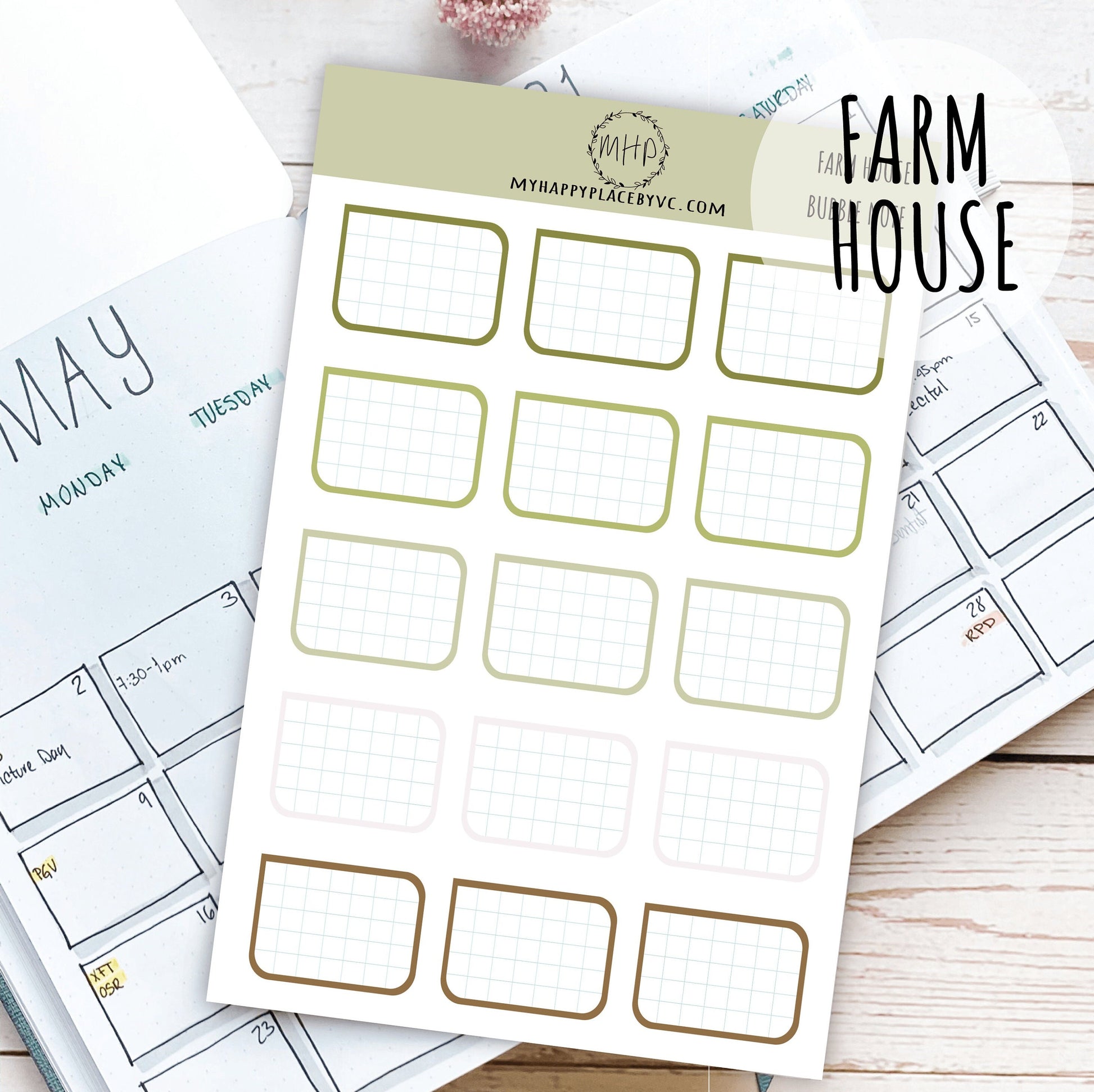 Bubble Notes Stickers for Planners and Bullet Journals || F714