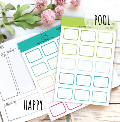 Bubble Notes Stickers for Planners and Bullet Journals || F714