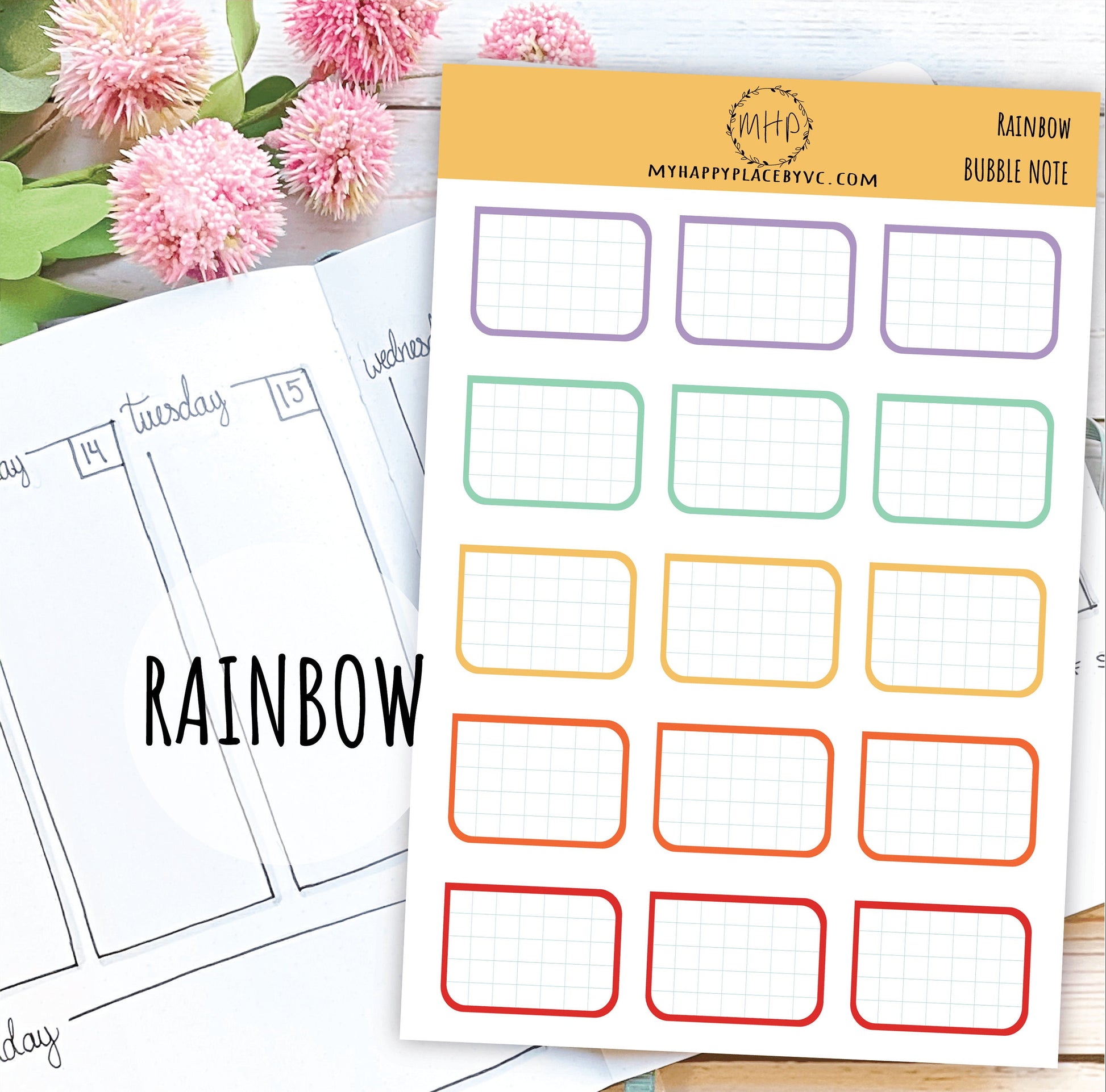 Bubble Notes Stickers for Planners and Bullet Journals || F714