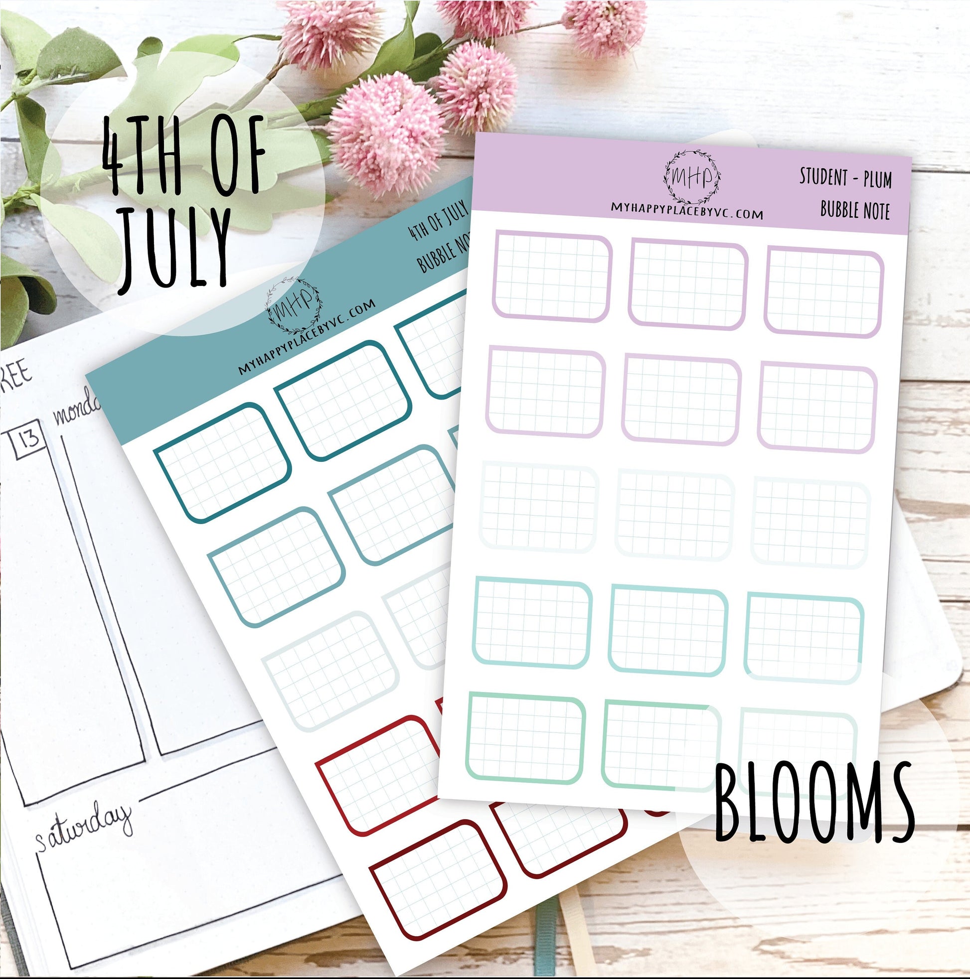 Bubble Notes Stickers for Planners and Bullet Journals || F714