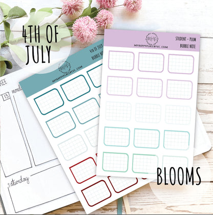 Bubble Notes Stickers for Planners and Bullet Journals || F714