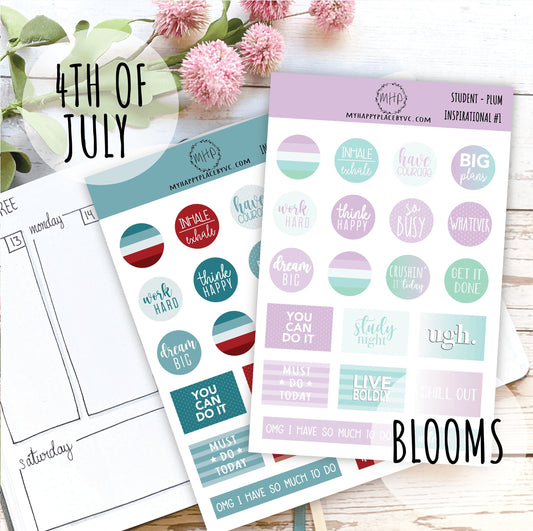 Inspirational Quote Planner Stickers for College Planner, Teacher Planners and Bullet Journals || F702