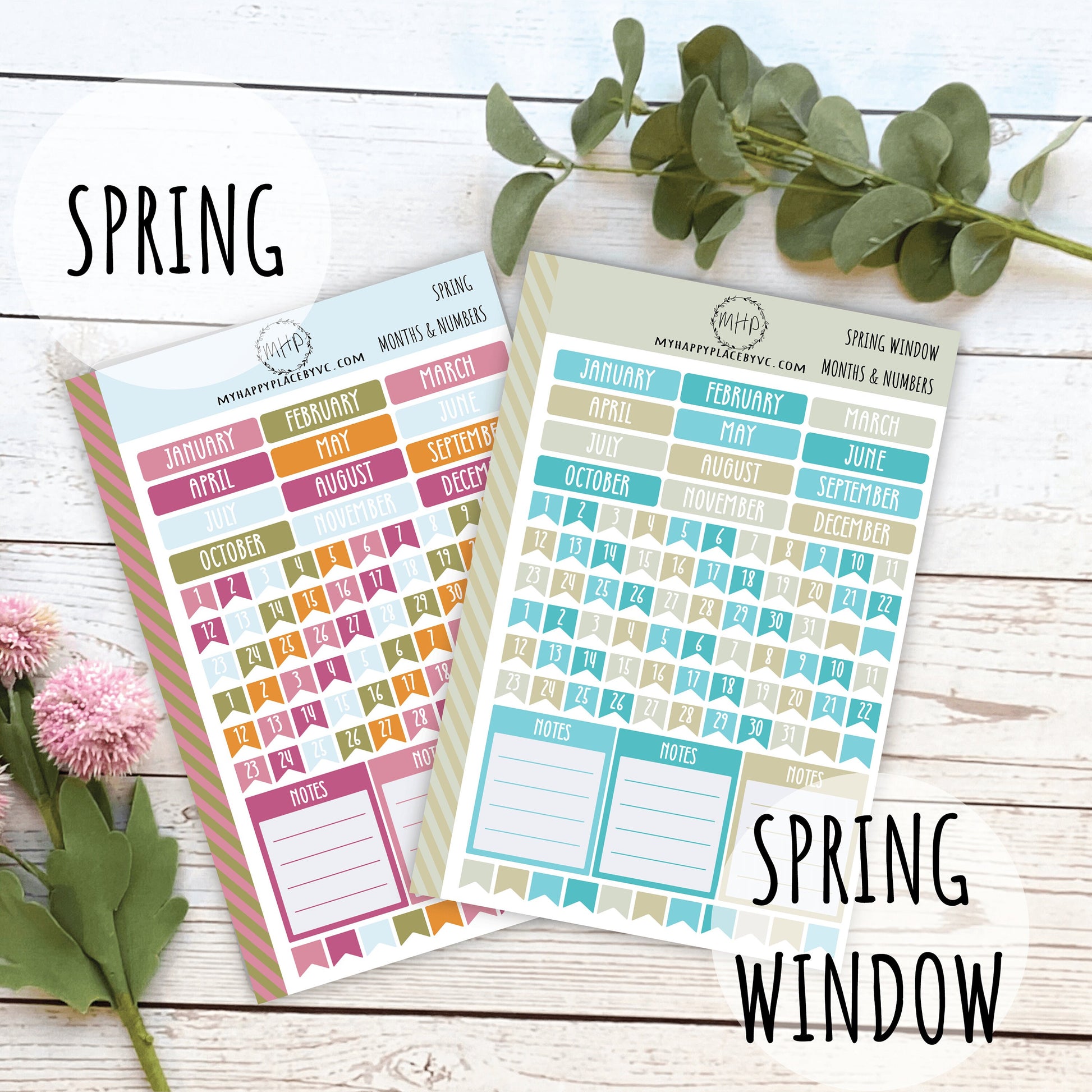 Months and Numbers Planner Stickers for College Planner, Teacher Planners and Bullet Journals || F710