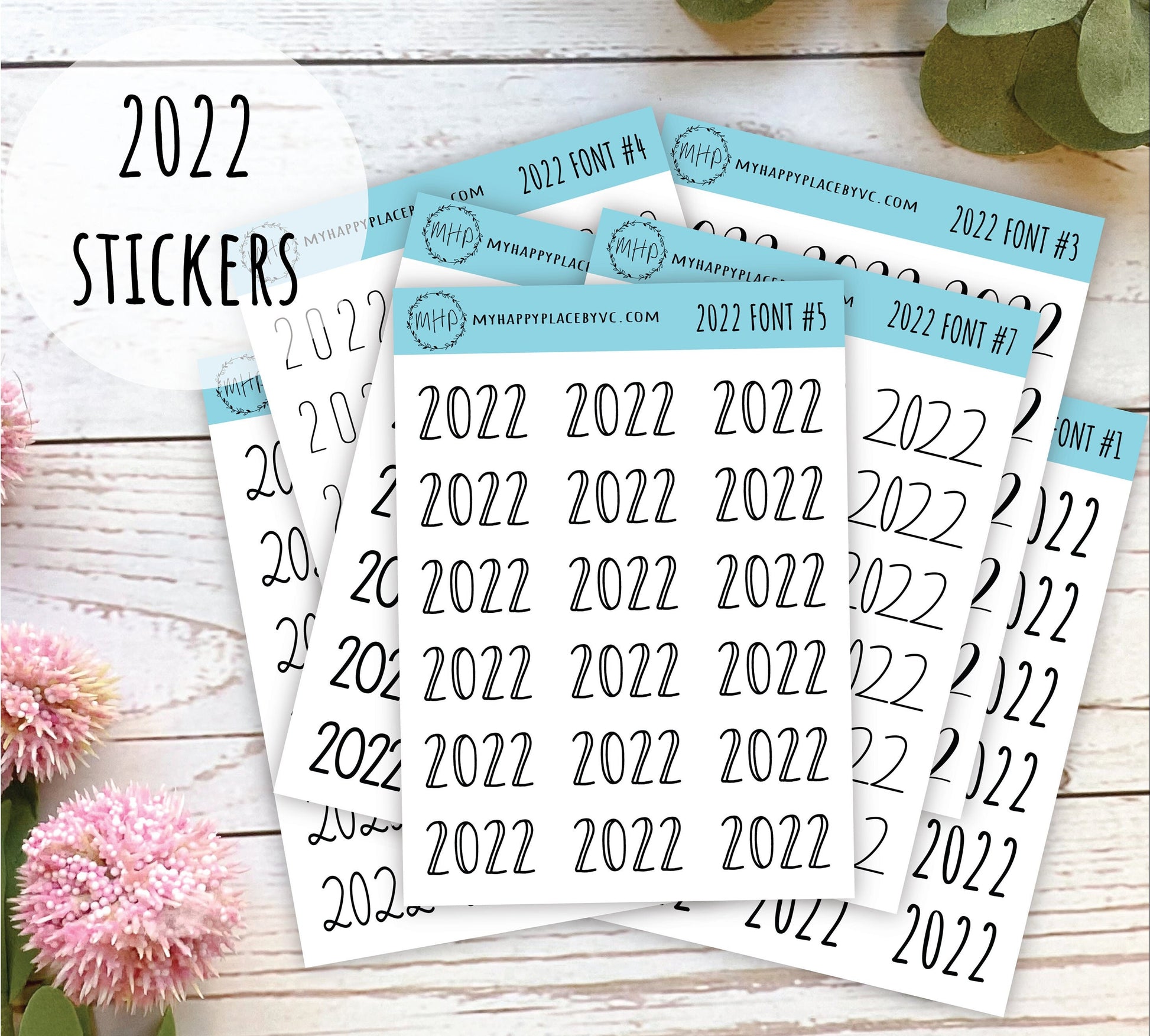 2022 Year Stickers for Planners, Bullet Journals, College Planner, Teacher Planner or Homeschool Planner || Q100-2022