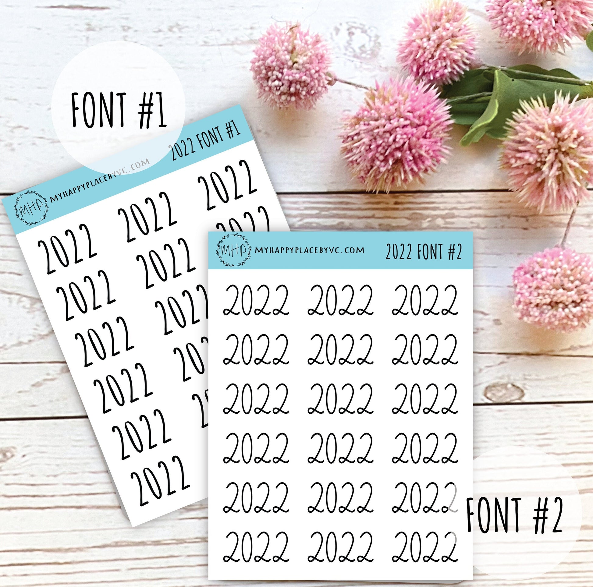 2022 Year Stickers for Planners, Bullet Journals, College Planner, Teacher Planner or Homeschool Planner || Q100-2022