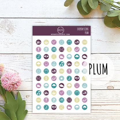Everyday Icons Stickers for College Planner, Teacher Planner, Homeschool Planner. Planner Stickers for Bullet Journals and Calendars || H509