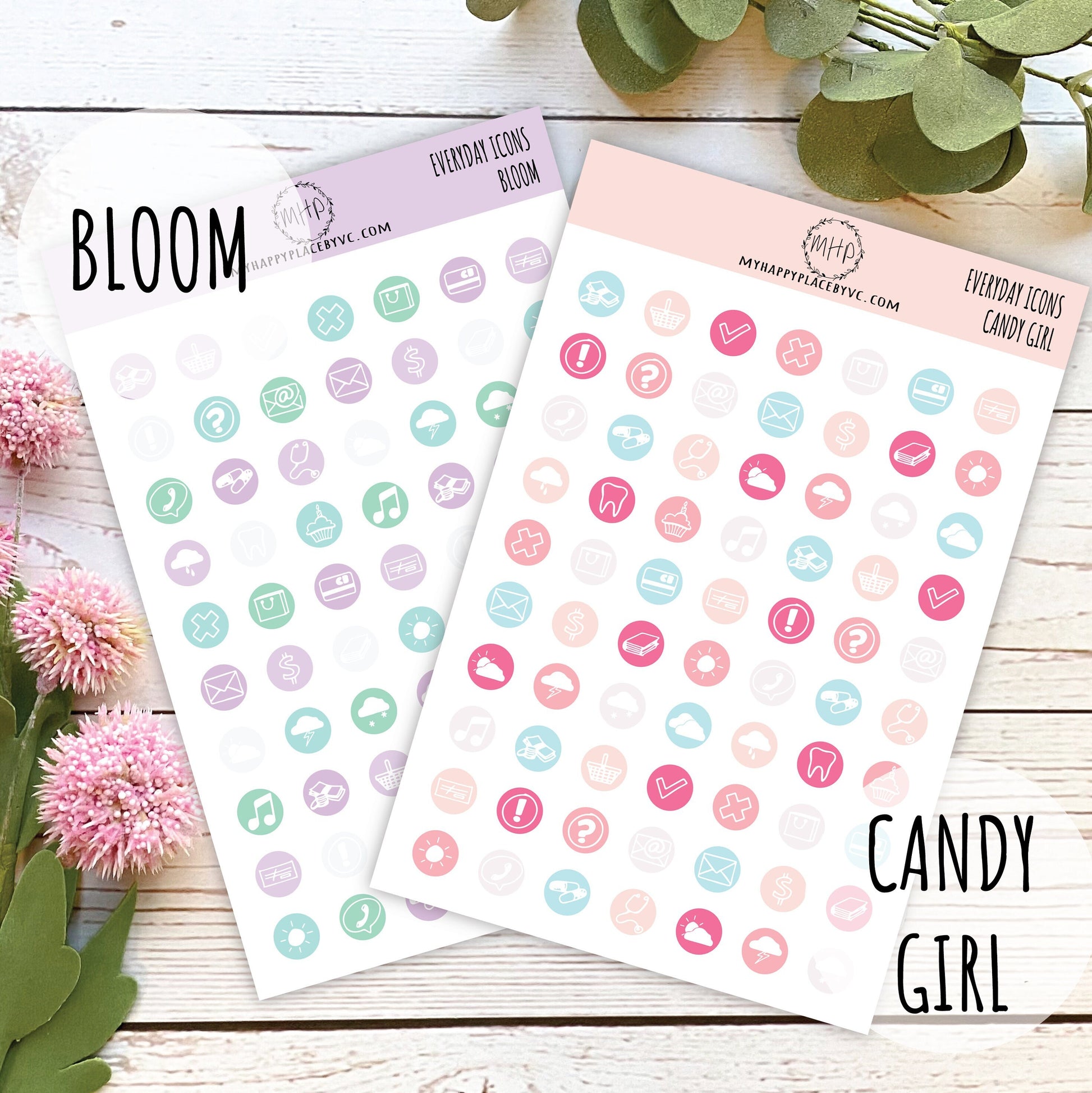 Everyday Icons Stickers for College Planner, Teacher Planner, Homeschool Planner. Planner Stickers for Bullet Journals and Calendars || H509