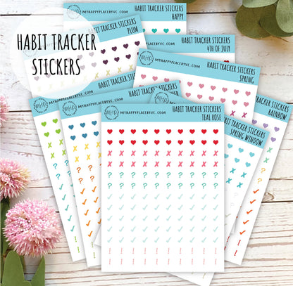Mini Stickers for Monthly Habit Tracker Calendars. College Planner Stickers, Teacher Planners and Homeschool Planning || Q109