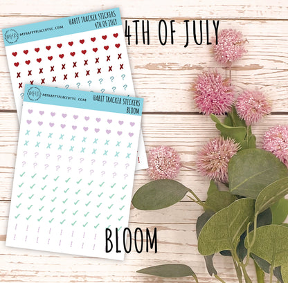 Mini Stickers for Monthly Habit Tracker Calendars. College Planner Stickers, Teacher Planners and Homeschool Planning || Q109