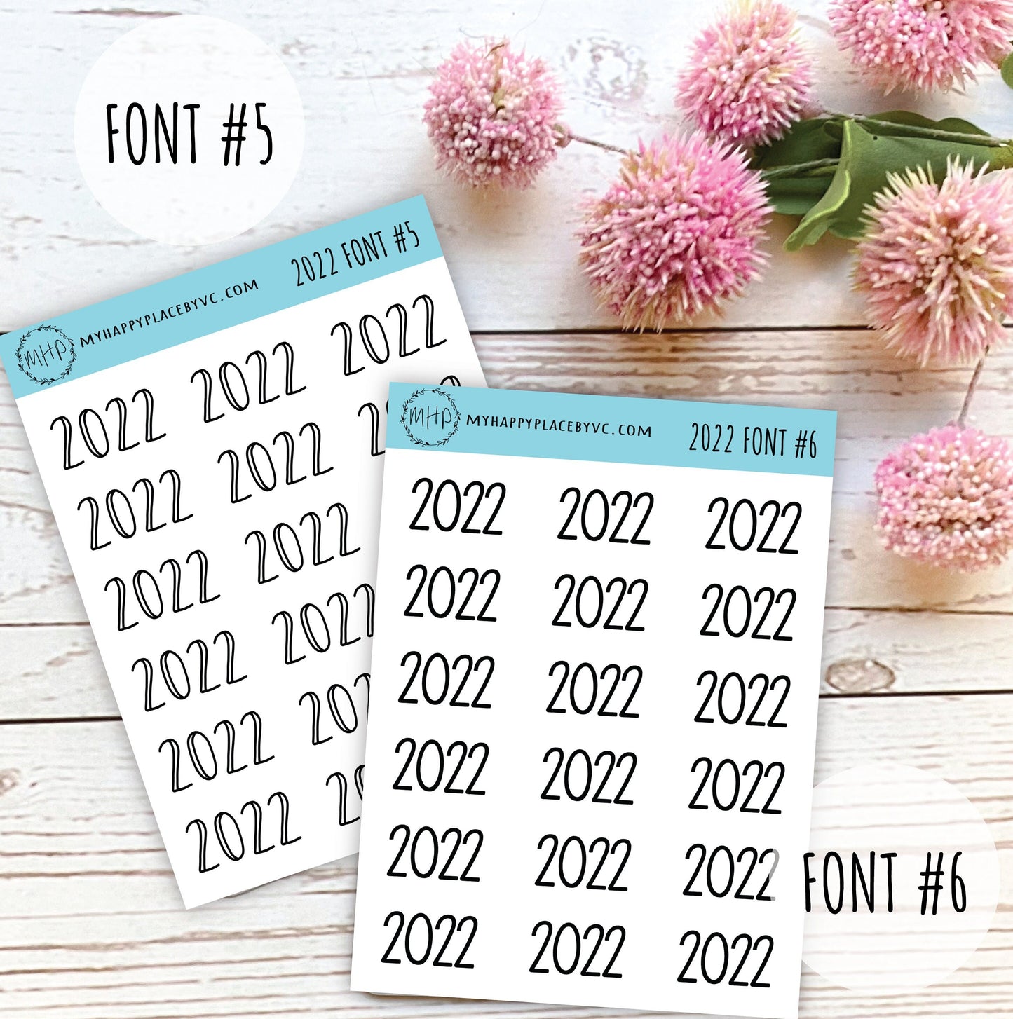 2022 Year Stickers for Planners, Bullet Journals, College Planner, Teacher Planner or Homeschool Planner || Q100-2022