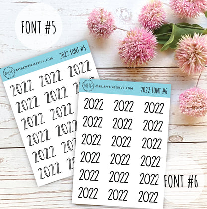 2022 Year Stickers for Planners, Bullet Journals, College Planner, Teacher Planner or Homeschool Planner || Q100-2022