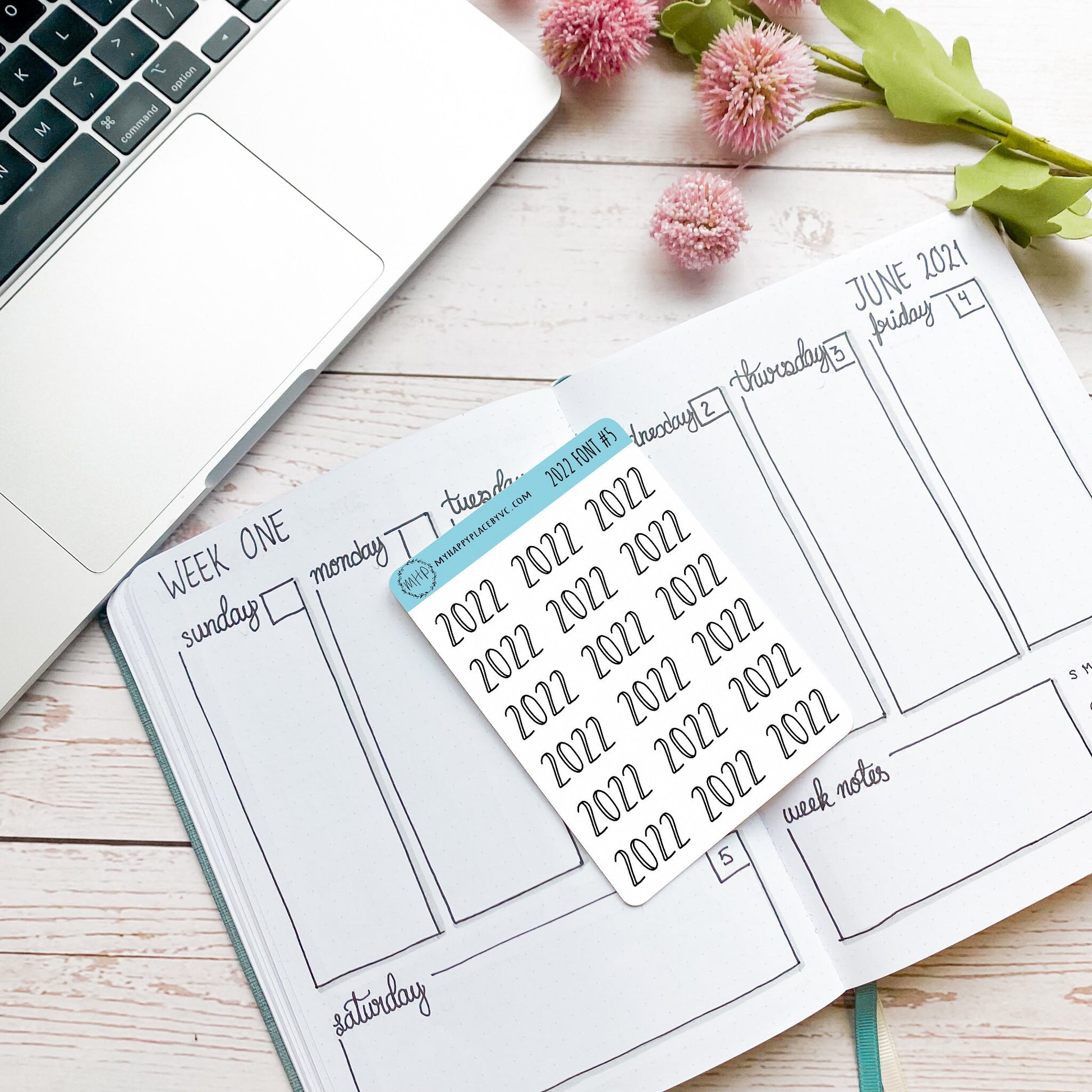 2022 Year Stickers for Planners, Bullet Journals, College Planner, Teacher Planner or Homeschool Planner || Q100-2022