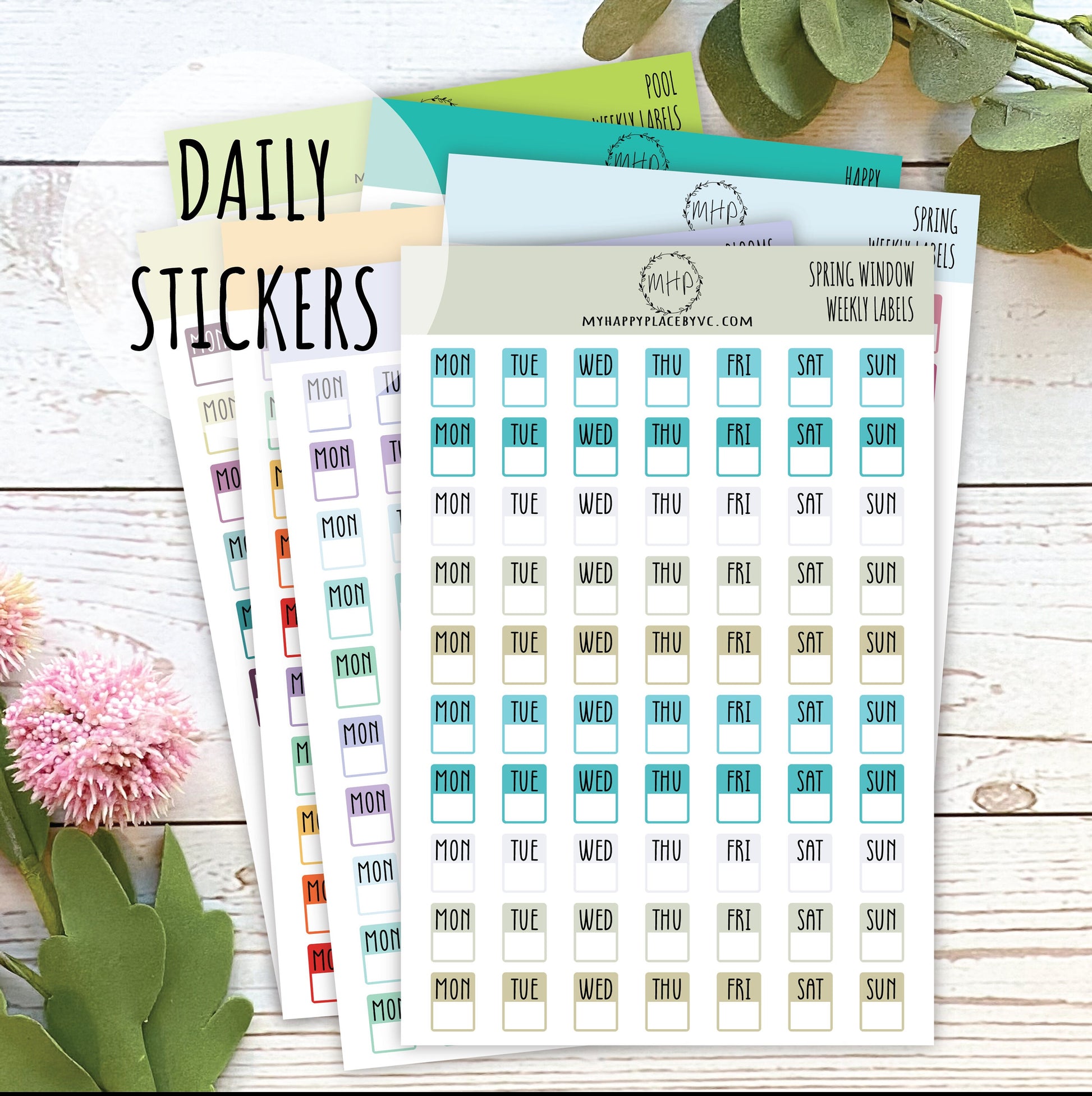 Daily Stickers for Planners, Bullet Journals, College Planner, Teacher Planner, Student Planner, and Homeschool Planner || H507