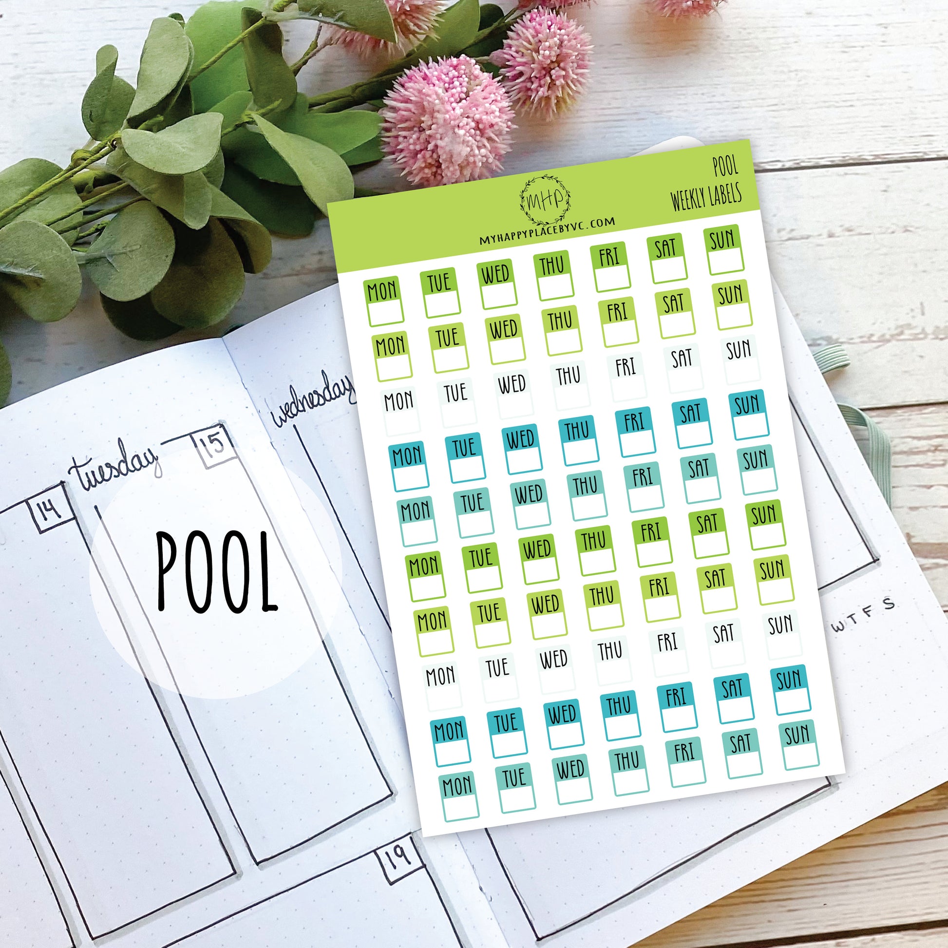 Daily Stickers for Planners, Bullet Journals, College Planner, Teacher Planner, Student Planner, and Homeschool Planner || H507