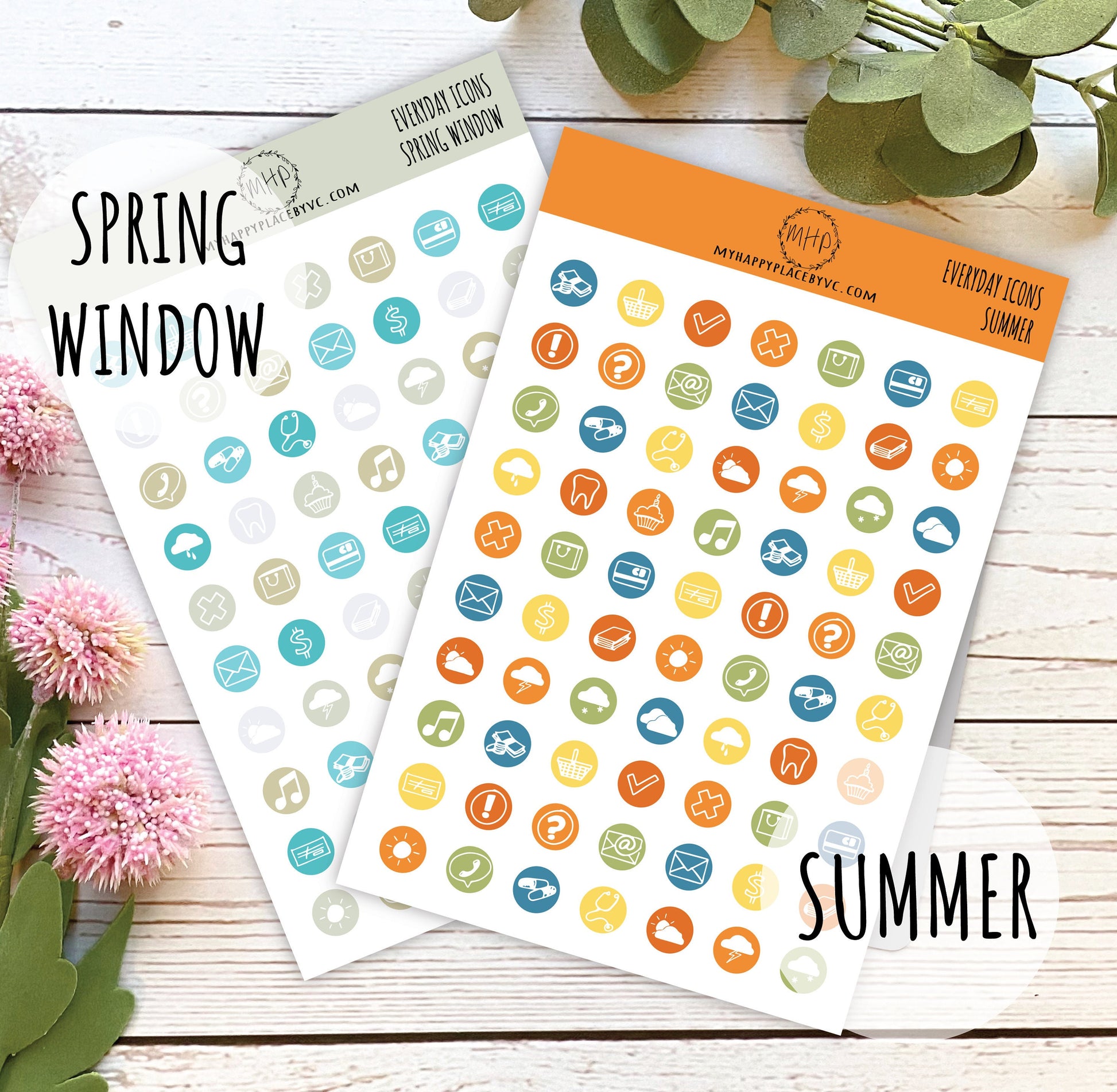 Everyday Icons Stickers for College Planner, Teacher Planner, Homeschool Planner. Planner Stickers for Bullet Journals and Calendars || H509