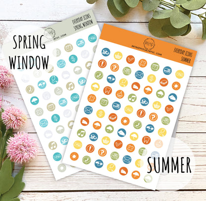 Everyday Icons Stickers for College Planner, Teacher Planner, Homeschool Planner. Planner Stickers for Bullet Journals and Calendars || H509