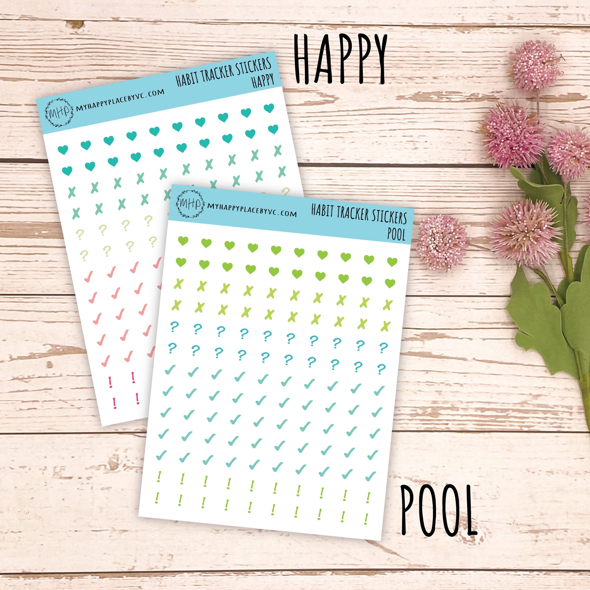 Mini Stickers for Monthly Habit Tracker Calendars. College Planner Stickers, Teacher Planners and Homeschool Planning || Q109