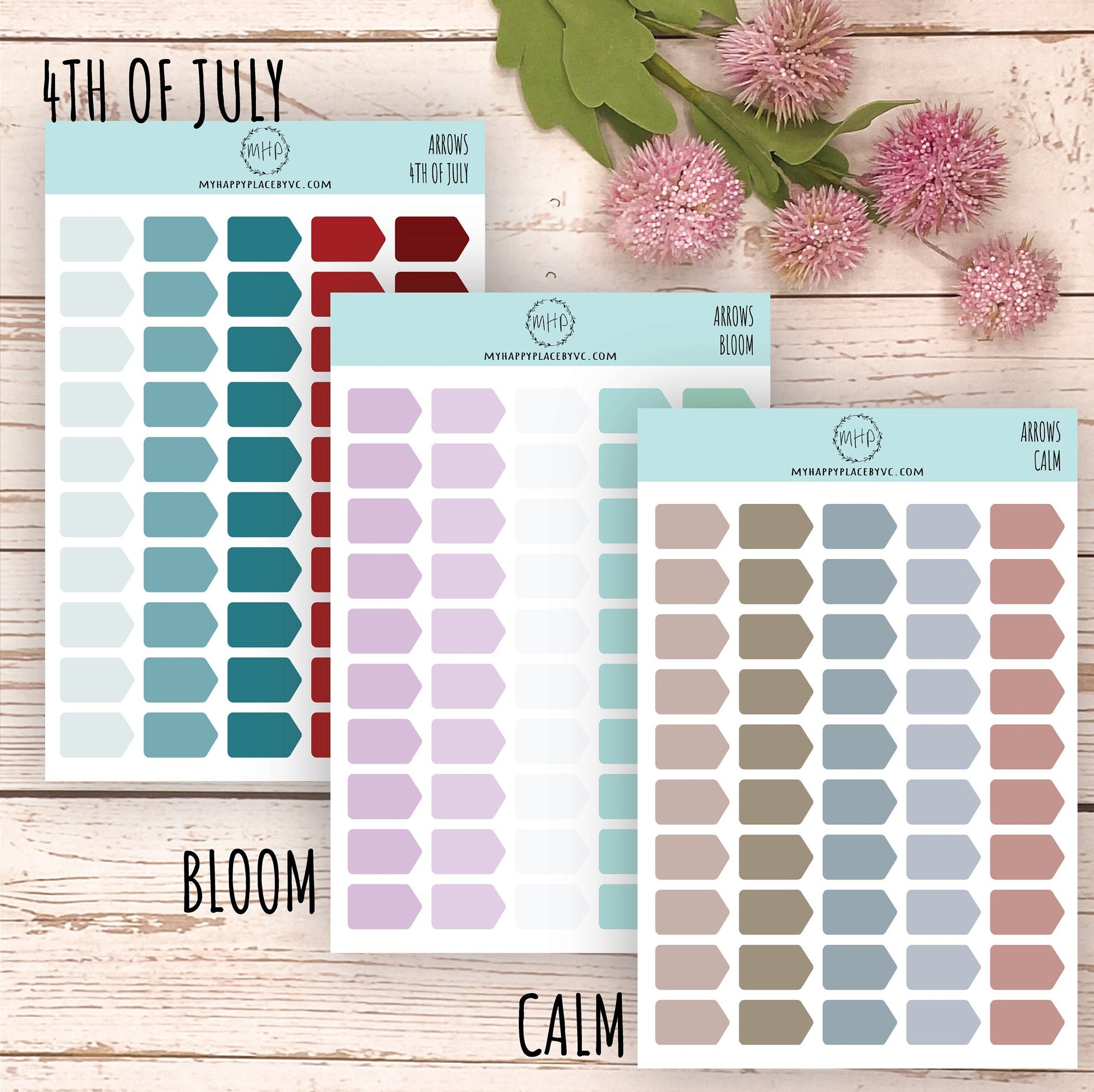 Arrow Stickers for Planners. Stickers for Bullet Journals, College Planner, Student Planner, Teacher Planner or Homeschool Planner || H504