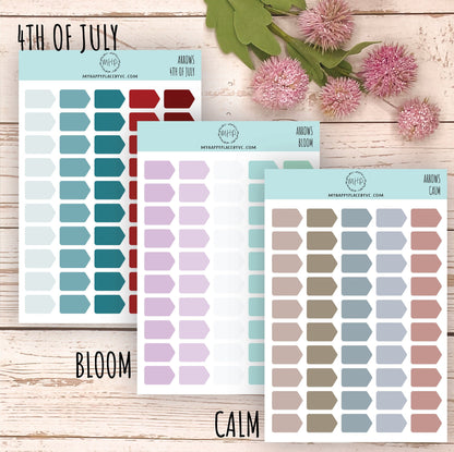 Arrow Stickers for Planners. Stickers for Bullet Journals, College Planner, Student Planner, Teacher Planner or Homeschool Planner || H504