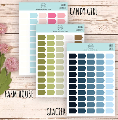 Arrow Stickers for Planners. Stickers for Bullet Journals, College Planner, Student Planner, Teacher Planner or Homeschool Planner || H504